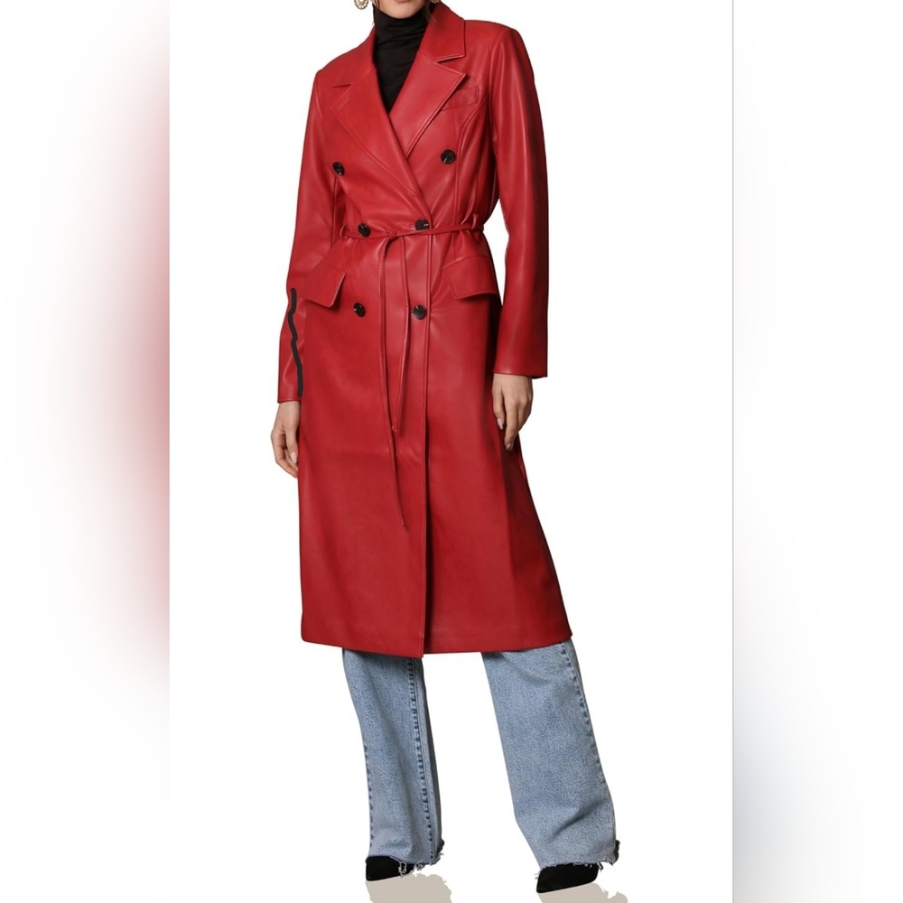 Avec Les Filles Faux Leather Coat